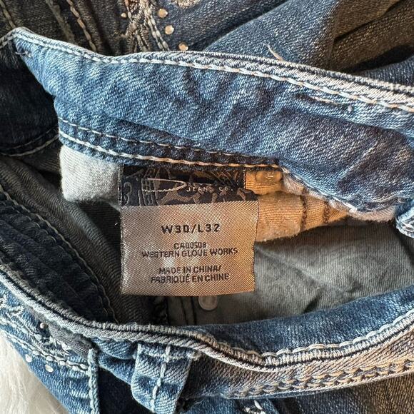 Silver Jeans‎ Womens 30 Blue Suki Bootcut Dark Wash Low Rise Denim Embroidered - Picture 6 of 11